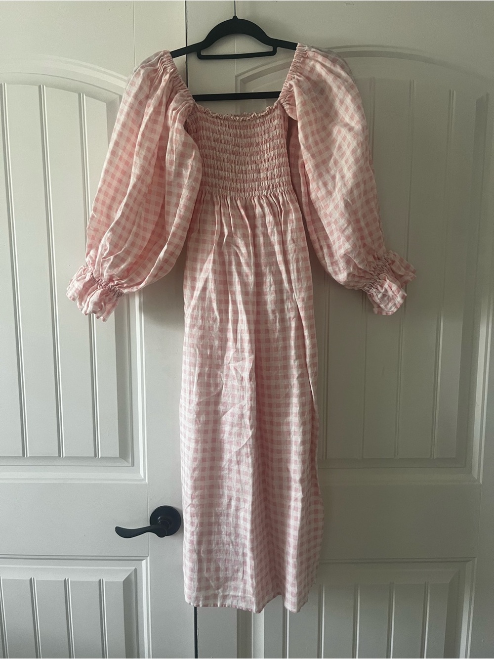 Sleeper - Pink Gingham Off-the-Shoulder Puff Sleeve Dress - Picture 2 of 4